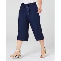 crop wide leg tie waist trouser regular