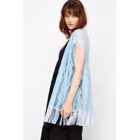 Crochet Fringed Kimono