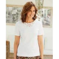 Crochet Trim Jersey T Shirt