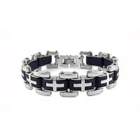 Cross-Link Steel Bracelet