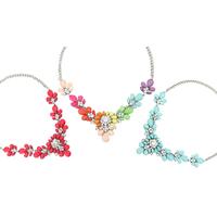 crystal flower statement necklace 3 colours