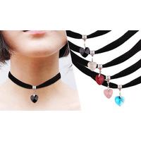 crystal charm choker necklace 6 colours