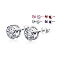 Created CZ Diamond Stud Earrings - 4 Colours