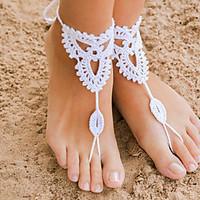 Crochet Barefoot Sandals, Beach Pool Wear, Accessories, Fashion Accessory, Toe Ring Anklet, Ankle Bracelet(1Pair) Christmas Gifts
