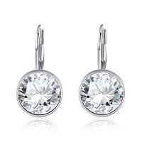 Crystal Drop Earrings Jewelry Women Daily Casual Crystal Copper Silver Plated 1 pair Silver