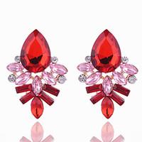 Crystal Geometric Stud Earrings Jewelry Geometric Party Daily Casual Crystal Alloy 1 pair Multi Color