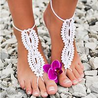 Crochet Barefoot Sandals, Beach Pool Wear, Sexy Accessories, Fashion Accessory, Toe Ring Anklet, Ankle Bracelet(1Pair) Christmas Gifts