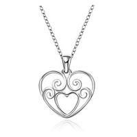 Cremation jewelry 925 sterling silver Hollow Heart Pendant Necklace for Women