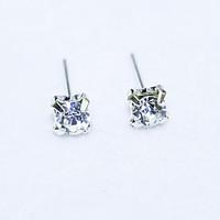 Crystal Alloy Fashion Square Silver Jewelry Wedding Party Daily Casual Sports 1 pair