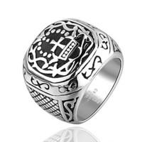 Cross Grain Super Cool Personality Man Titanium Steel Ring Christmas Gifts