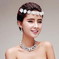 Crystal/Rhinestones Titanium Jewelry Sets/Necklace with Earrings with Head piece