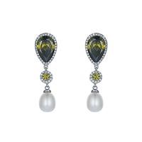 Crystal Palace white pearl earrings