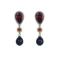 Crystal Palace black pearl earrings