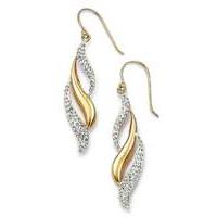 Crystal Glitz 9ct Gold Spiral Earrings