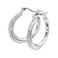 Crystal Glitz Silver Hoop Earrings