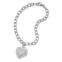 crystal glitz silver heart bracelet