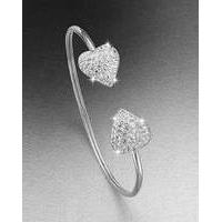 Crystal Glitz Silver Heart Bangle