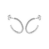 crystal glitz silver plated j hoops