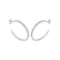 crystal glitz silver plated j hoops