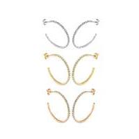 crystal glitz set of 3 pairs j hoops