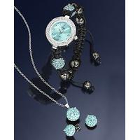 Crystal Watch, Pendant & Earring Set