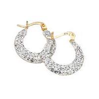 Crystal Glitz 9ct Gold Creole Earrings