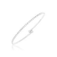 crystal glitz silver plated flex bangle