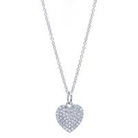 crislu ladies simply pave heart pendant 909964n16cz