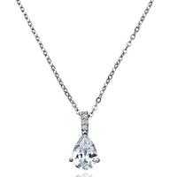 Crislu Silver Clear CZ Teardrop Pendant 906690N16CZ