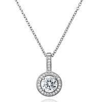 crislu silver clear cz round cluster pendant 909505n16cz