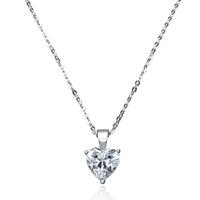 crislu silver clear cz heart pendant 902905n16cz