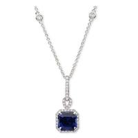 Crislu Silver Blue CZ Cushion Cluster Pendant 9010173N16SA