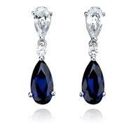 crislu silver blue clear cz teardrop earrings 907662e00sa