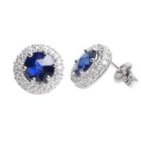 Crislu Silver Blue Clear CZ Cluster Studs 908041E00SA