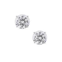 Crislu Round Clear Cubic Zirconia Silver Studs 900168e00cz