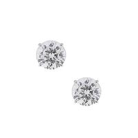 Crislu Round Clear Cubic Zirconia Silver Studs 900167e00cz