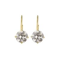 Crislu Gold Plated Round Leverback Drops With Cubic Zirconia 300224l00cz