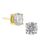 Crislu Gold Plated Claw studs with Clear Cut cubic Zirconia 300166e00cz