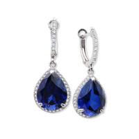 Crislu Ladies Blue Teardrop Dropper Earrings 9010165L00SA