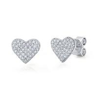 Crislu Ladies Simply Pave Heart Earrings 9010442E00CZ