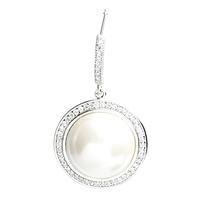 Crislu Silver Pave CZ Round Freshwater Pearl Drops 909879E00PL