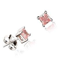 Crislu Ladies Small Square Pink CZ Earrings 909746E00PI