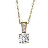 Crislu Round Gold Plated CZ Pendant 305360N16CZ