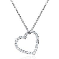 Crislu Silver Clear CZ Open Heart Pendant 905519N16CZ