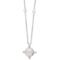 Crislu Silver Freshwater Pearl and Cubic Zirconia Pendant 9010112N16PL