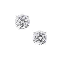 Crislu Round Clear Cubic Zirconia Silver Studs 900168E00CZ