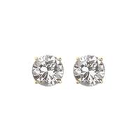 Crislu Gold Plated Claw Studs With Clear Cut Cubic Zirconia 300167E00CZ