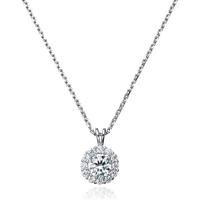 crislu silver clear cz round cluster pendant 907834n16cz