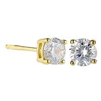 Crislu Small Gold Plated Studs With Clear Cut Cubic Zirconia 300162E00CZ