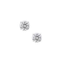 Crislu Round Clear Cubic Zirconia Silver Studs 900164E00CZ